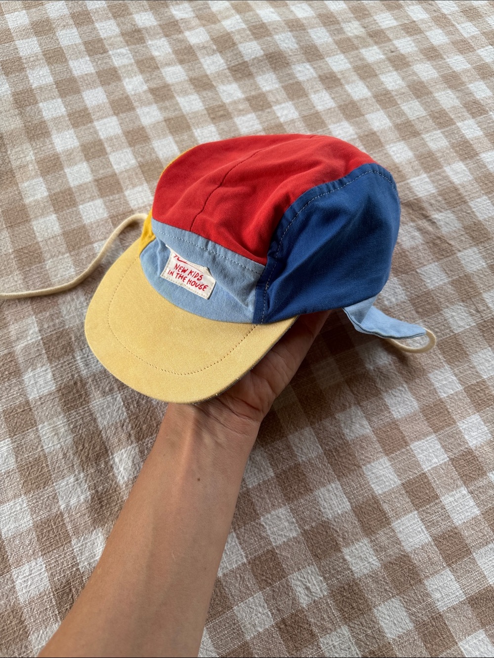 Kids Colorblock Cotton Cap - Red/Blue/Yellow